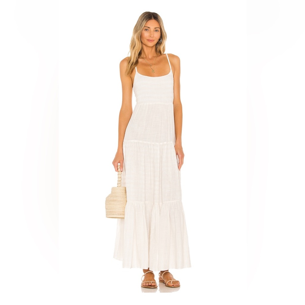 l*space Cream Maxi Sundress with Spaghetti Straps